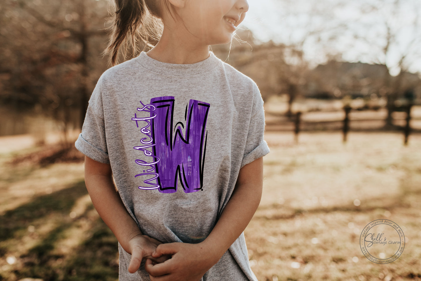 Wildcats Painted W Kids T-Shirt