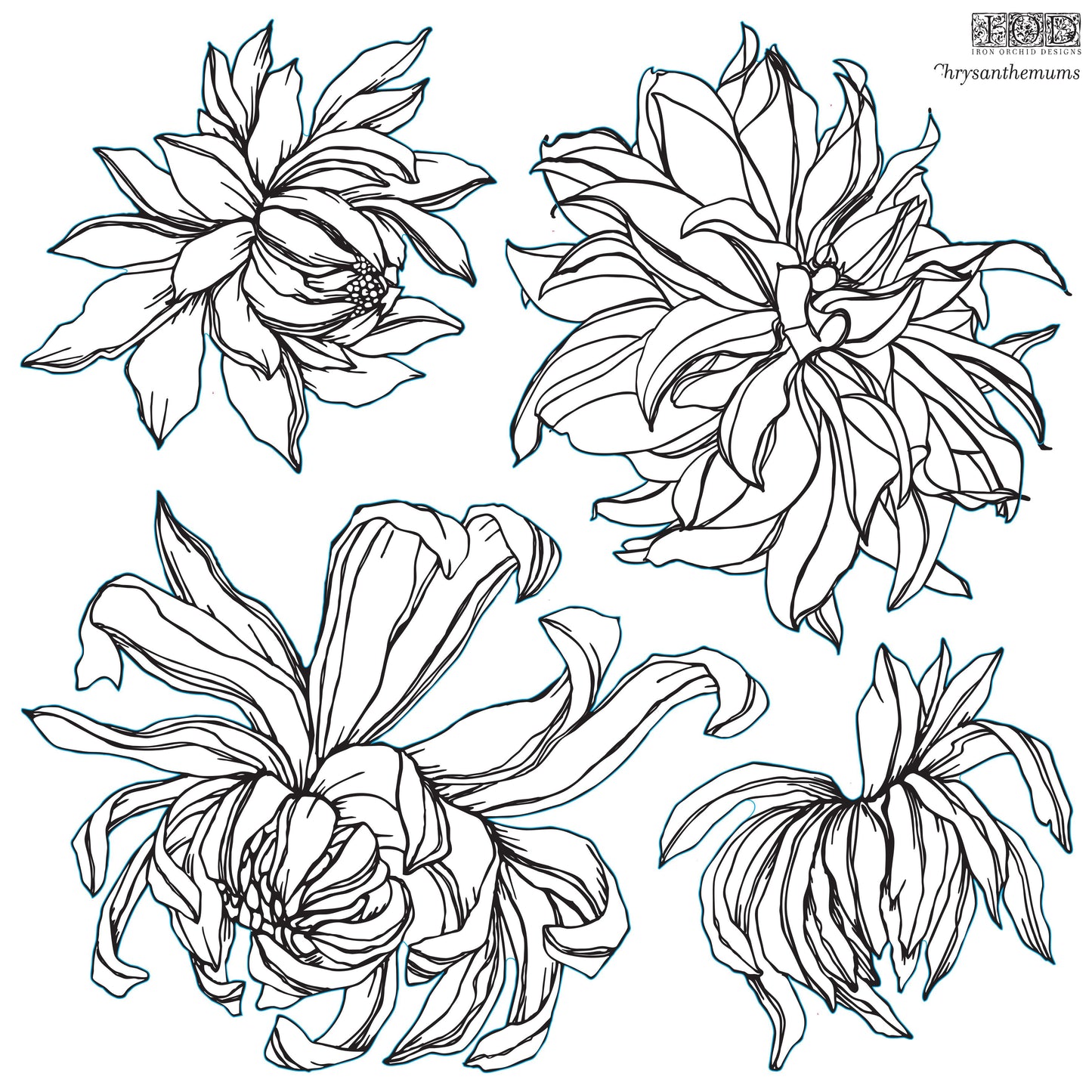 Chrysanthemum IOD Decor Stamp