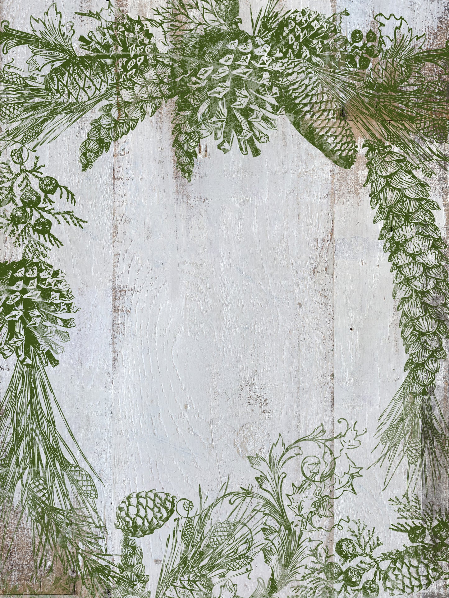 Evergreen IOD Decor Stamp