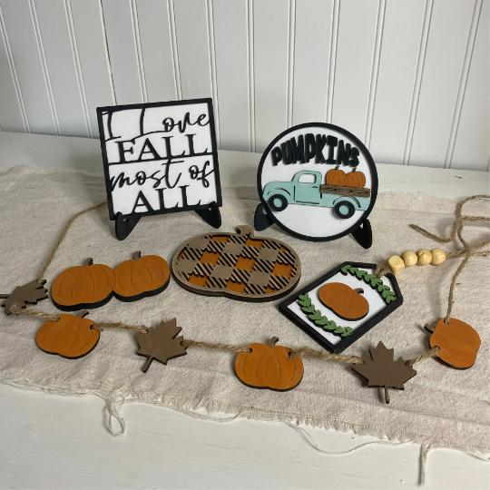 Fall Pumpkin Tiered Tray Decor Bundle