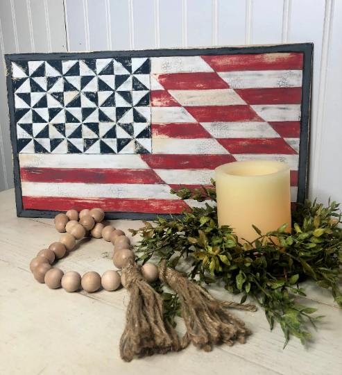 American Flag Barn Quilt Sign Americana Home Decor – Shell's