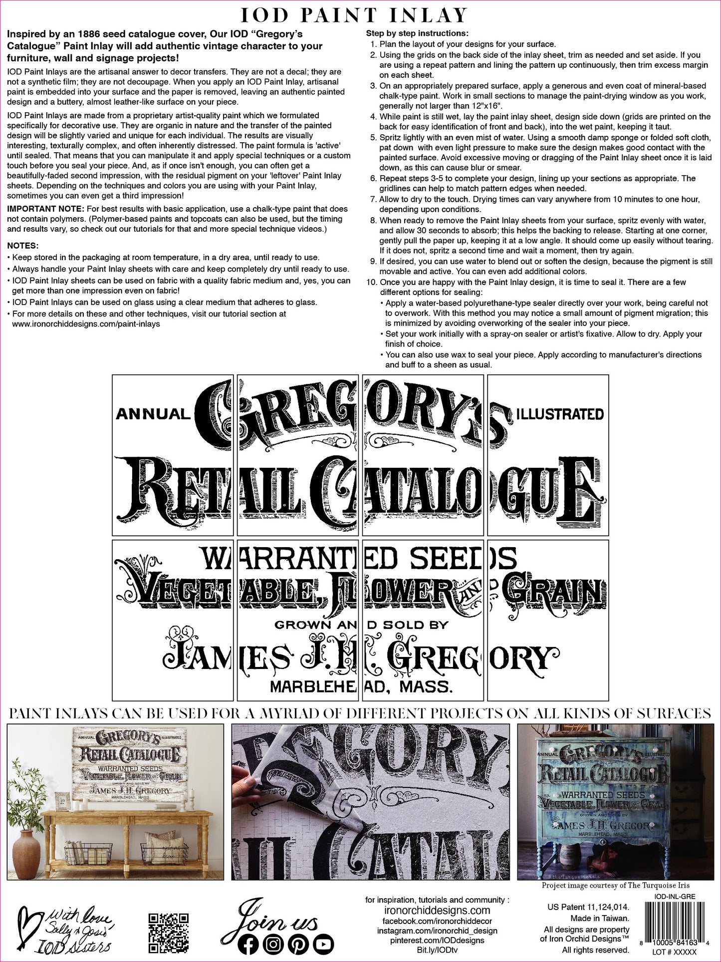 Gregory's Catalog IOD Paint Inlay