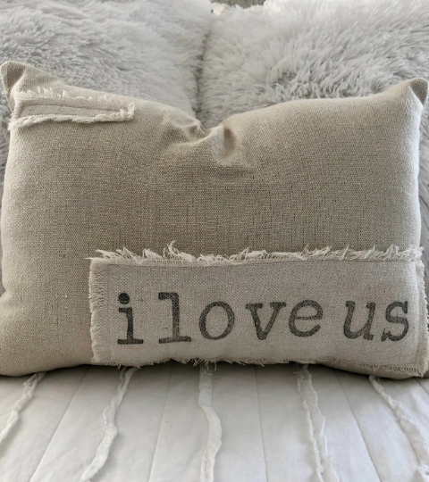 I Love Us Patched Decorative Throw Pillow