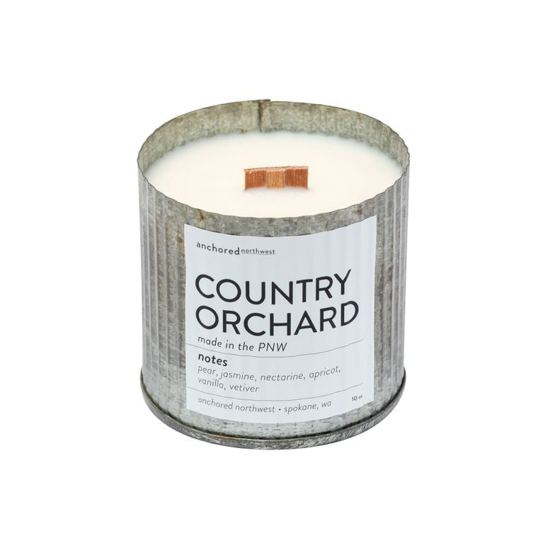 Country Orchard Rustic Vintage Wood Wick Candle