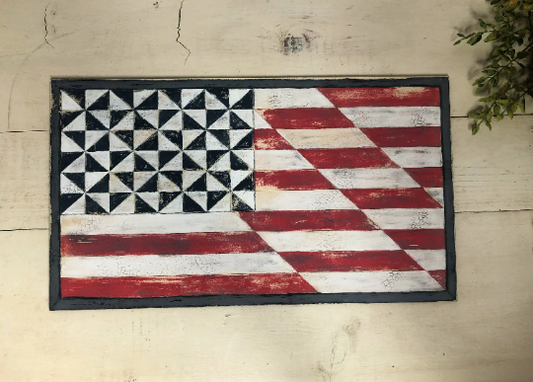 American Flag Barn Quilt Sign Americana Home Decor